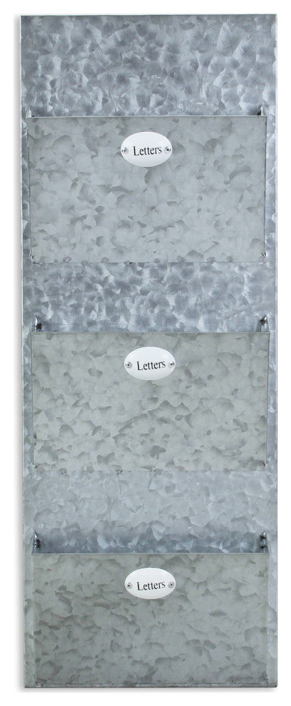 Galvanized Mail Wall Organizer