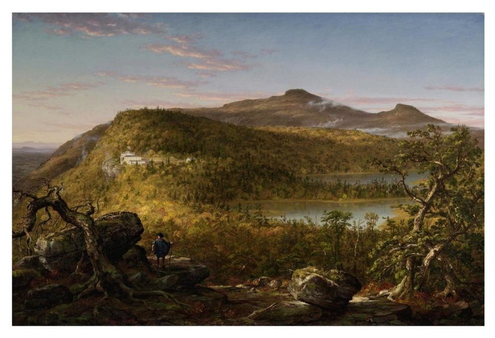 "2 Lakes, Mountain House, Catskill Mountains, Morning, 1844" Paper Art, 46"x31"