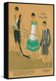 "Fashion Dress Trio" Floater Framed Painting Print on Canvas, 40"x60"