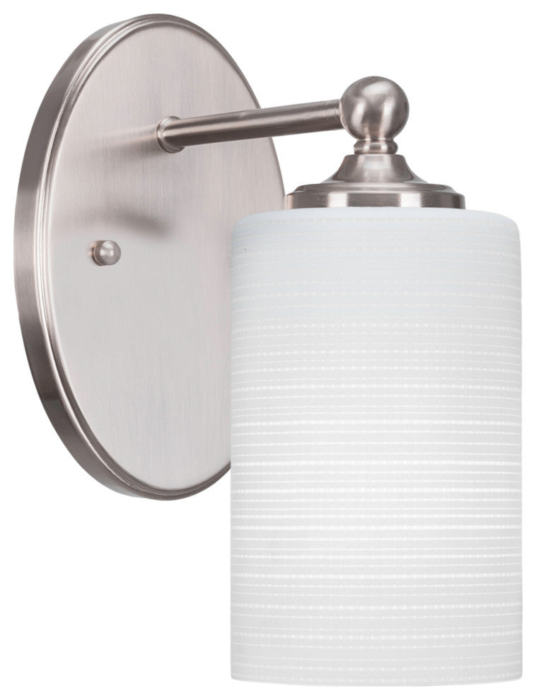 Capri 1-Light Wall Sconce, Brushed Nickel/White Matrix