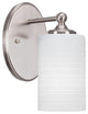 Capri 1-Light Wall Sconce, Brushed Nickel/White Matrix