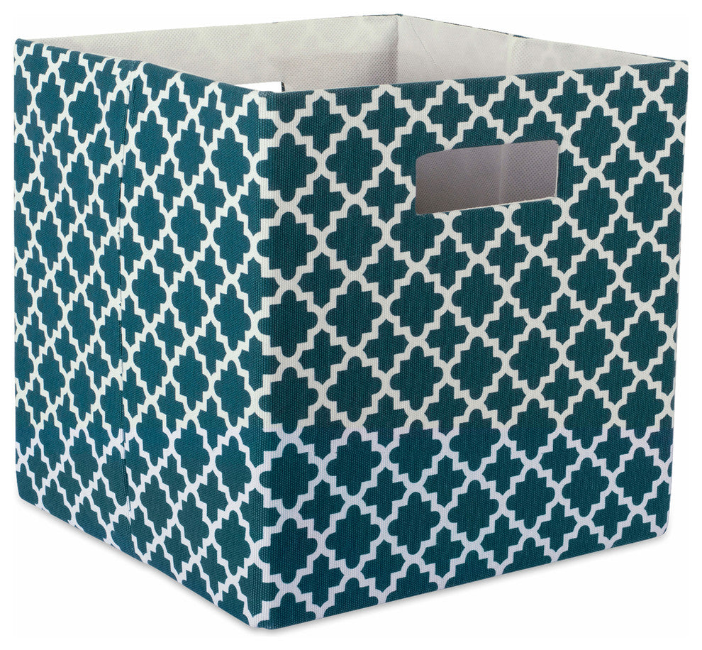 DII Polyester Cube Lattice Teal Square 11x11x11"