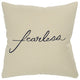 Black Taupe Canvas Fearless Throw Pillow