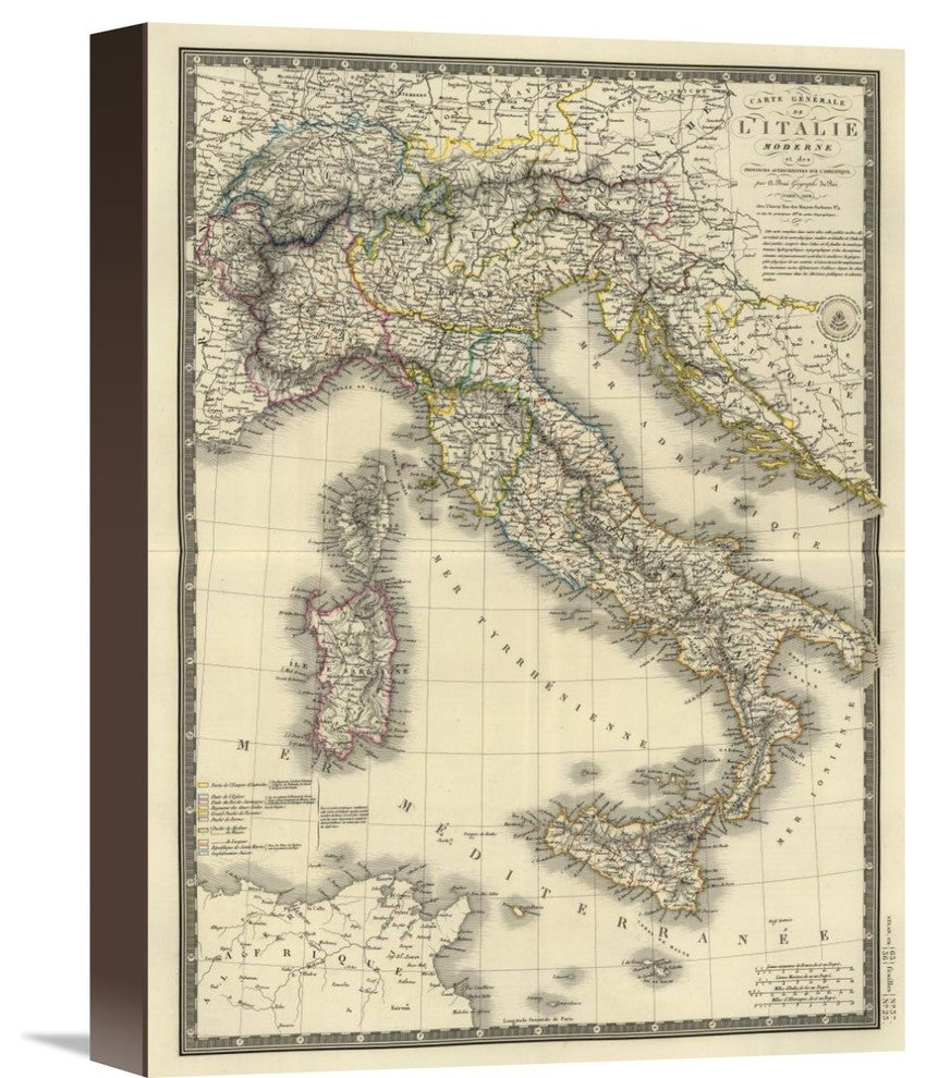 "Italie moderne, 1828" Stretched Canvas Giclee by Adrien Hubert Brue, 12"x16"