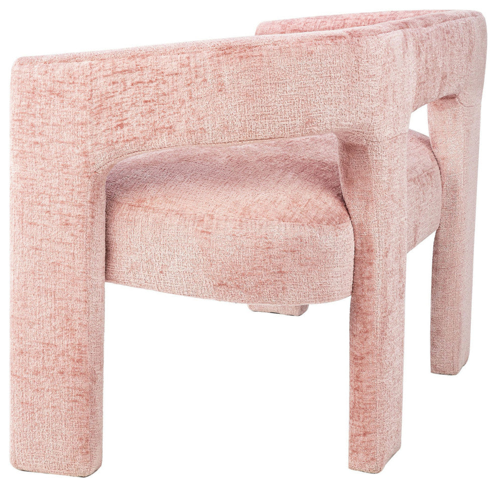 Gwen Modern Luxury Jacquard Fabric Upholstered Sculpture Bench - Pink