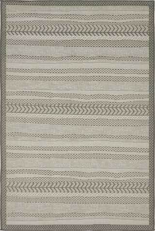 Unique Loom Gray Lines Outdoor 4'x6' Area Rug