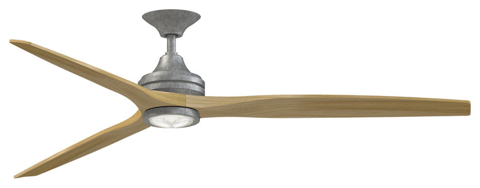 Fanimation Spitfire 72" Fan/LED Light, Galvanized, Natural