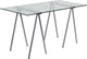 Flash Furniture Glass Top Writing Desk in Silver Chrome