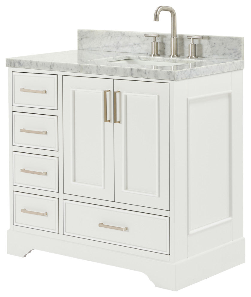 Ariel Stafford 37" Single Right Offset Rectangle Sink Bathroom Vanity