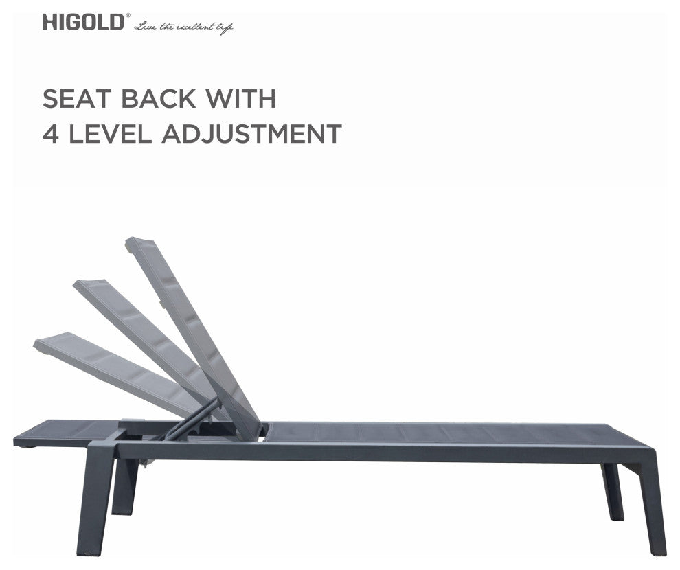 HIGOLD 6977 Emoti  Mesh Outdoor Chaise Lounge Set of 2,Aluminum