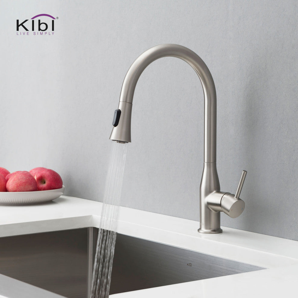 Napa Single Handle Pull Down Faucet, Brushed Nickel, W/ Soap Dispenser