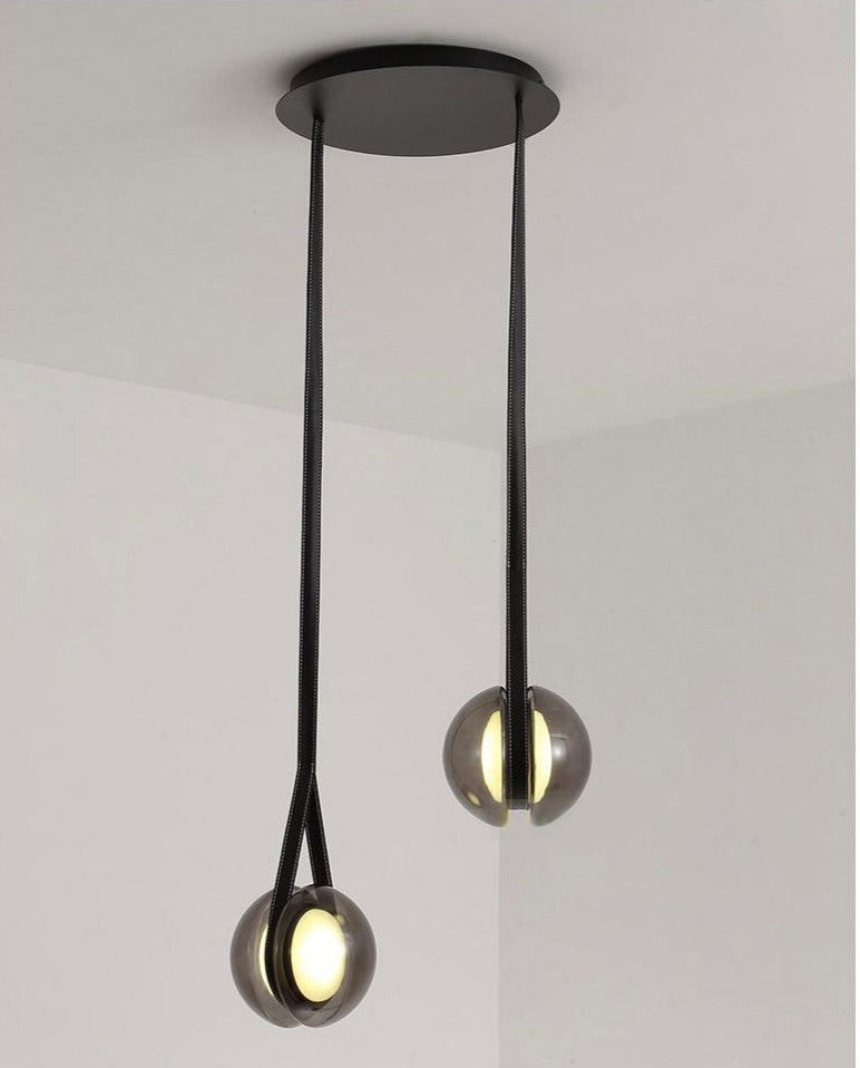 MIRODEMIÂ® Soldano | Nordic Style Smoke Glass Ball Pendant Lighting, 2 Lights