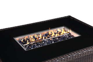 Hudson 44 in.x32 in. Outdoor Brown Wicker Aluminum Propane Fire Pit Table