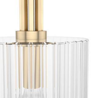 Gatz Alturas Gold, Ribbed Glass 1-Light Pendant