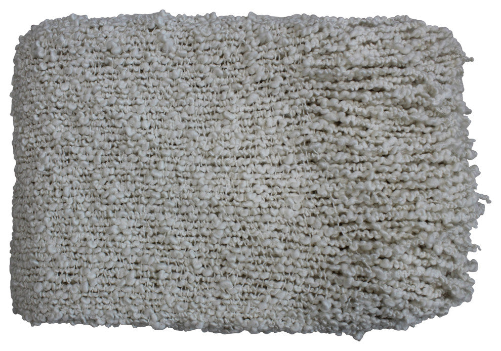 Scandinavian Elizabeth Throw Ivory - White