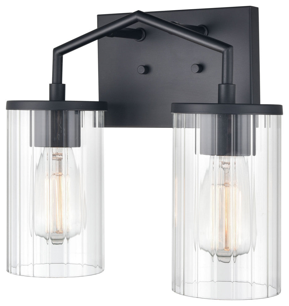 Beverlly 2 Light 13" Matte Black Bathroom Vanity Light
