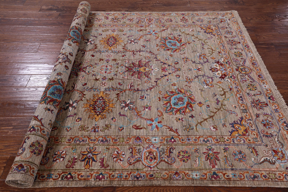 5' 7" X 7' 9" Persian Tabriz Handmade Wool Rug Q7620