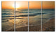 "Gloomy Atlantic Beach Portugal" Seashore Canvas Wall Art, 4 Panels, 48"x28"