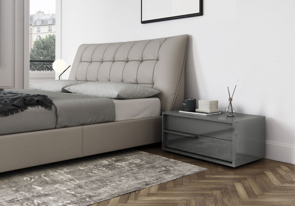 Renwick Bed, Castle Gray Eco Leather, Cal King