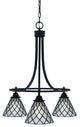 Paramount Downlight 3-Light Chandelier, Matte Black, 7" Diamond Ice Art Glass