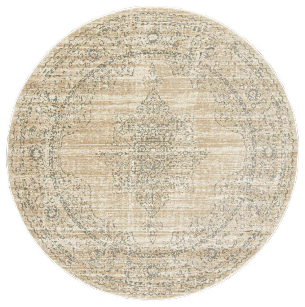 Radici 3563/0024/BONE Colosseo 5'3 Round Indoor Area Rug