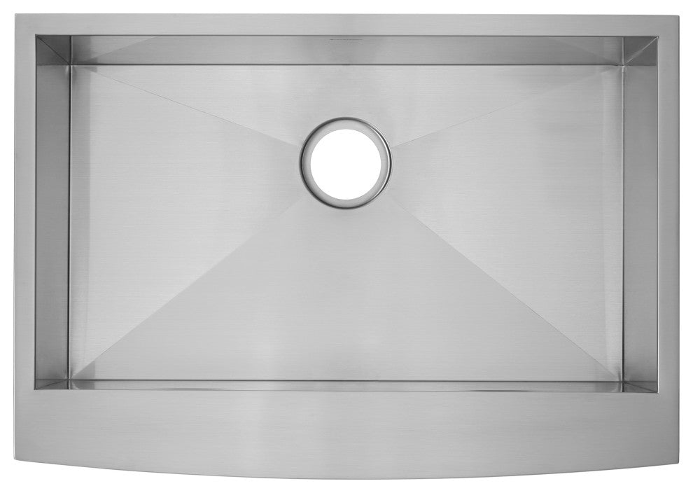 Plaisir 30"x21" Stainless Steel, Single Basin, Farmhouse Kitchen Sink With Apron