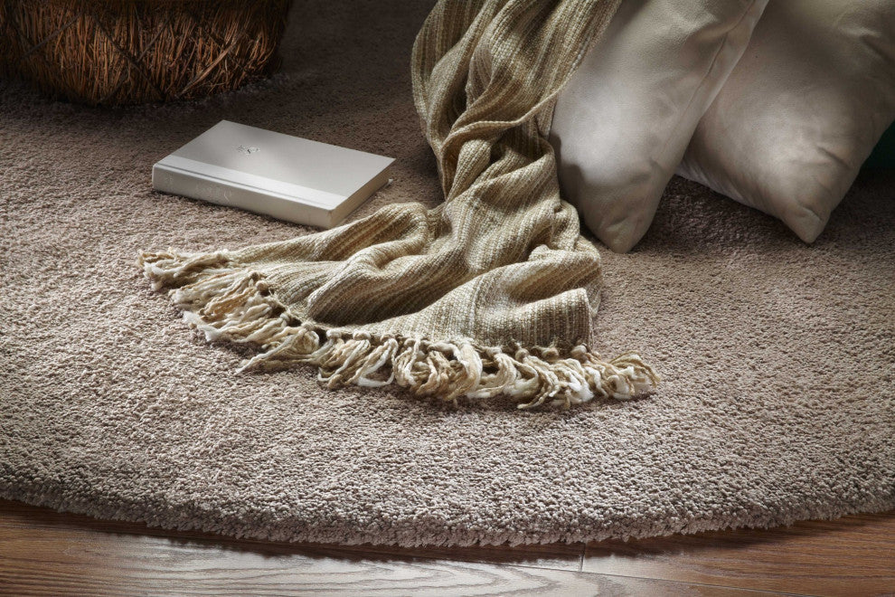 HomeRoots 9' x 13' Polyester Beige Area Rug
