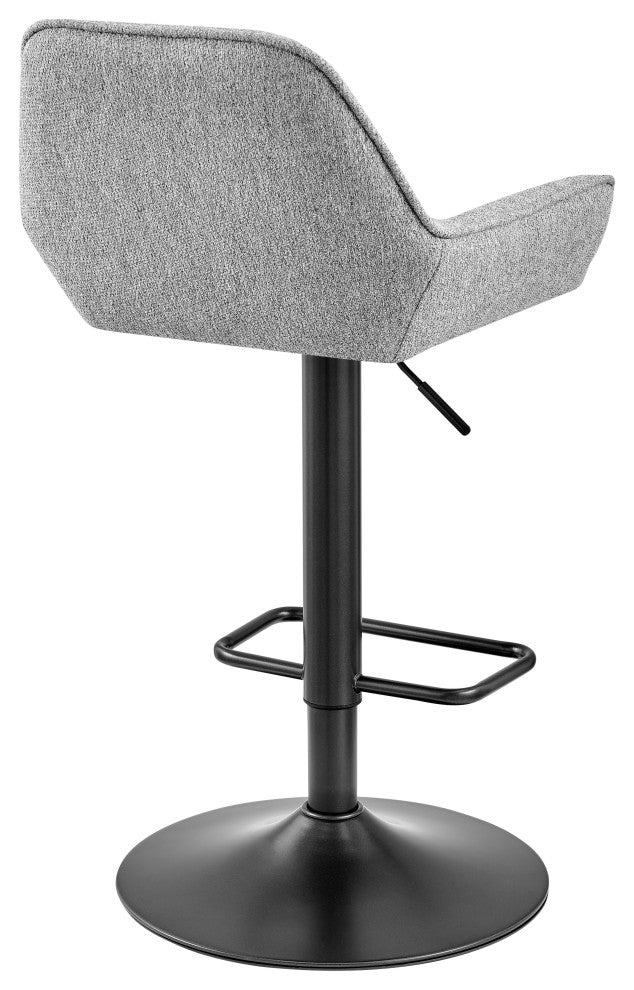 Luther Fabric Gaslift Swivel Bar Stool, Set of 2, Strata Gray