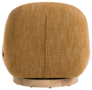 Modrest Renee Modern Mustard Fabric Swivel Accent Chair