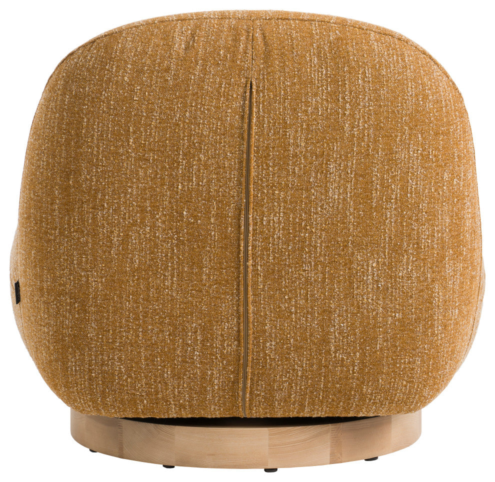 Modrest Renee Modern Mustard Fabric Swivel Accent Chair