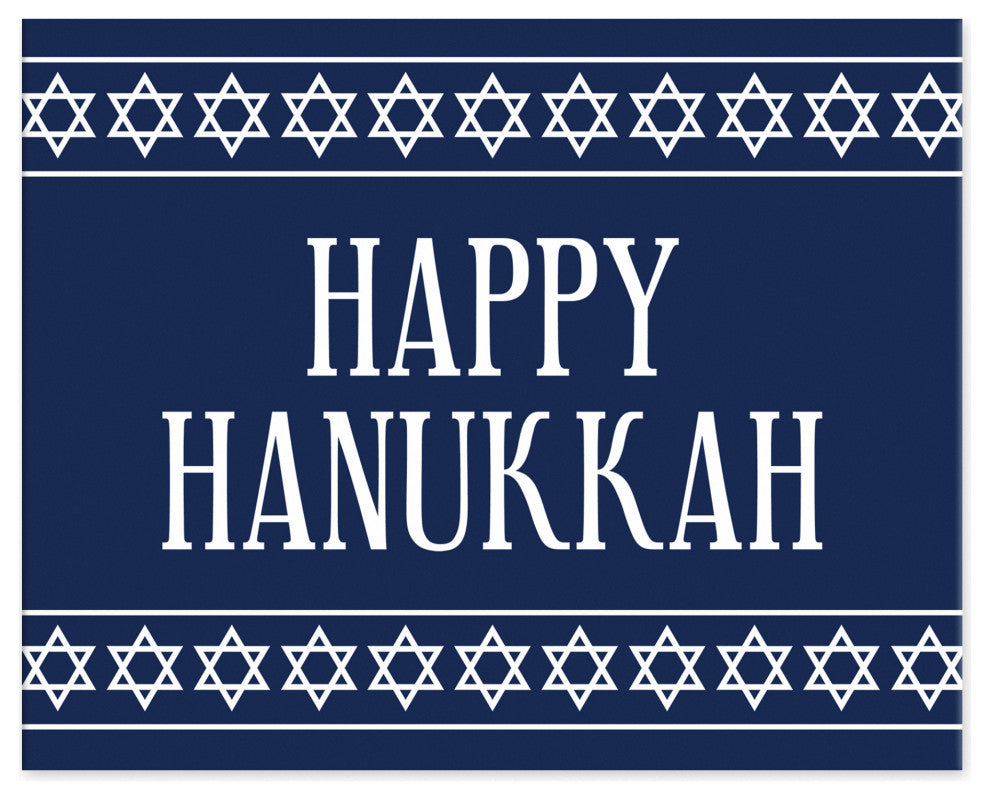 Happy Hanukkah Stars 8"x10" Easelback Canvas