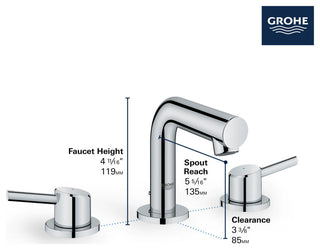 Grohe 20 572 Concetto 1.2 GPM 8"Wspread Double Handle Bathroom - Brushed Cool