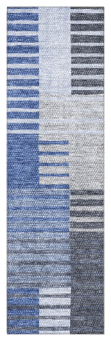 Premium Machine Washable Mayfield AMF687 Blue 2'3" x 7'6" Runner Rug