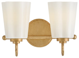 Lark Honey Small Two Light Vanity, Distressed Brass