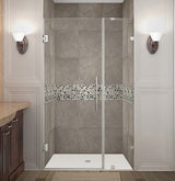Aston Nautis Completely Frameless Hinged Shower Door, Chrome, 37"x72"