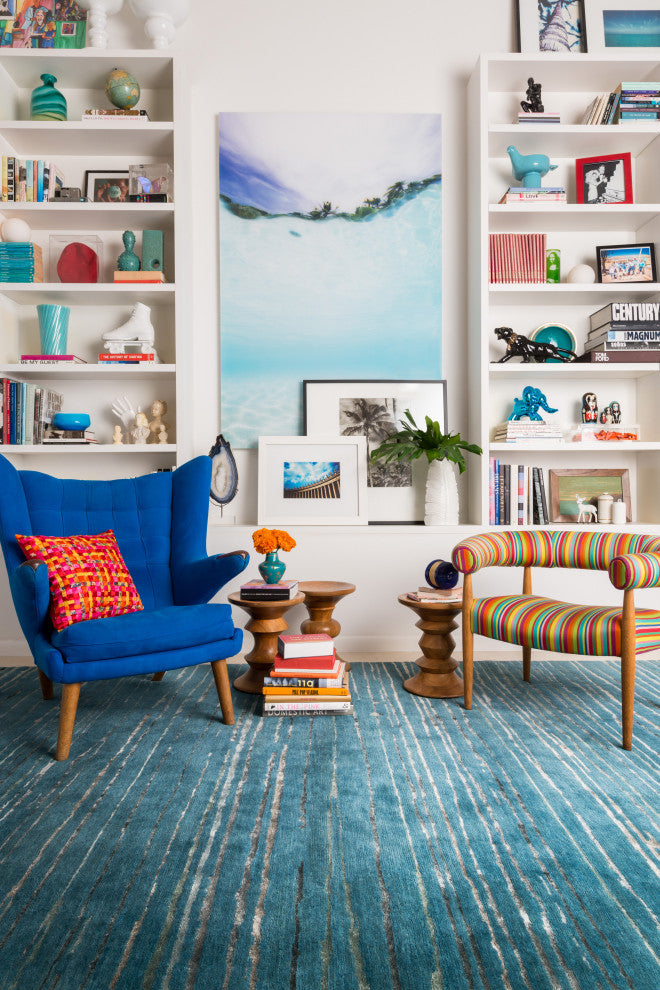 Hand Knotted Hermitage HE-18 Ocean Rug, 5'6"x8'6"