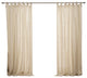 100% Linen Romantic Tie Top Curtain Set, Natural, 52" W X 96" L
