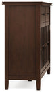 Artisan Solid Wood Large 4 Door Sideboard Buffet, Russet Brown