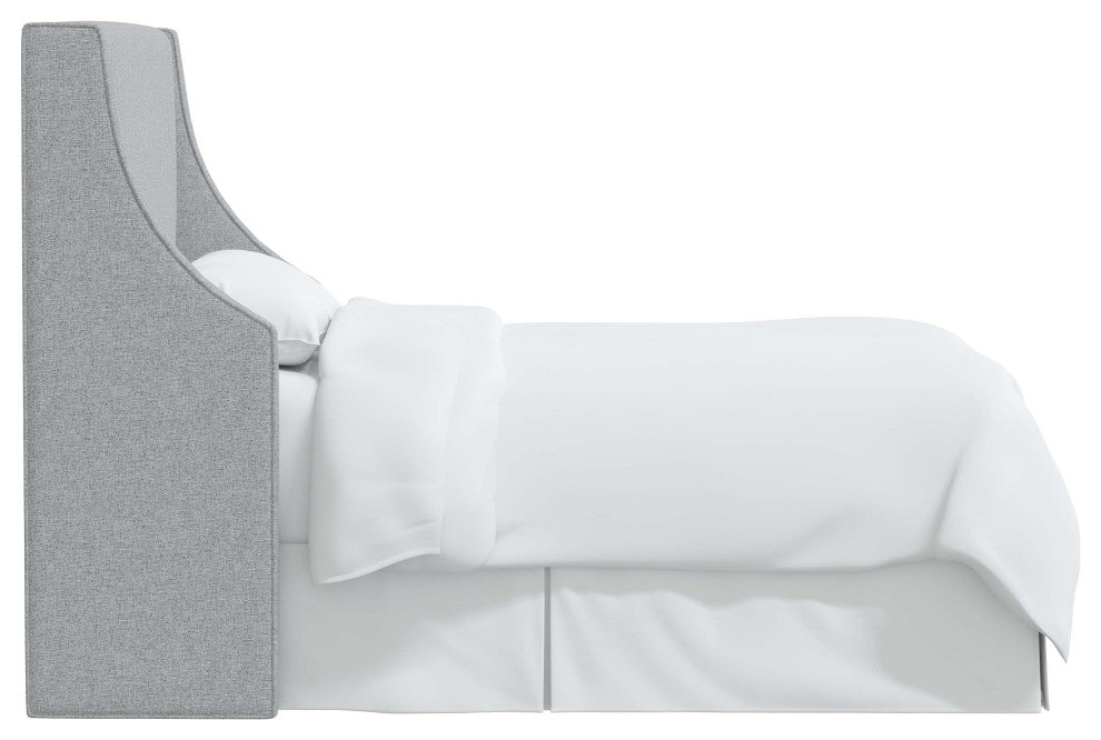 Fully Upholstered Wingback Headboard, Zuma Pumice, Queen