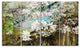Apple Blossoms With White Flowers, Floral Art Canvas Print, 48"x28", 4 Panels