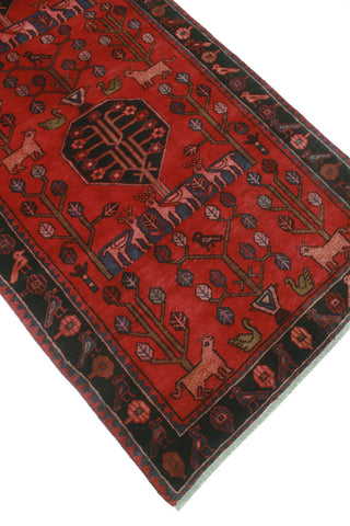 Fine Vintage Distressed Oluwa Red Rug