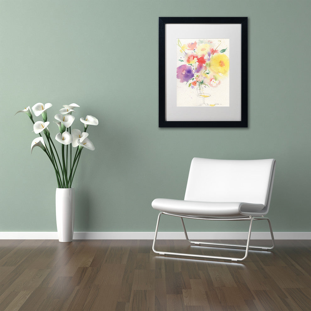 Sheila Golden ''Holiday Bouquet'' Matted Framed Art, Black Frame, White, 14x11