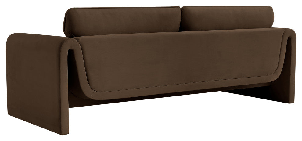 Sloan Brown Velvet Fabric Sofa