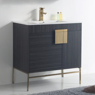 Kuro Contemporary Dawn Gray Bath Vanity, 32"