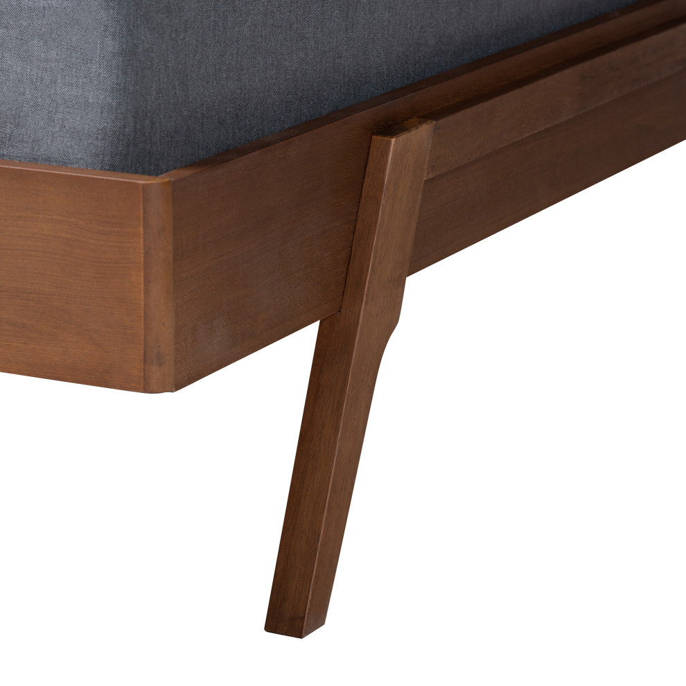 Margot Ash Walnut Wood Bed Frame, Queen