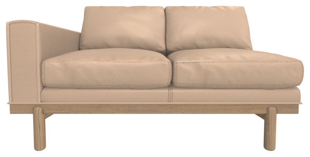 Cantor Left Arm Leather Sofa, Finish: Dove, Leather: Marcona