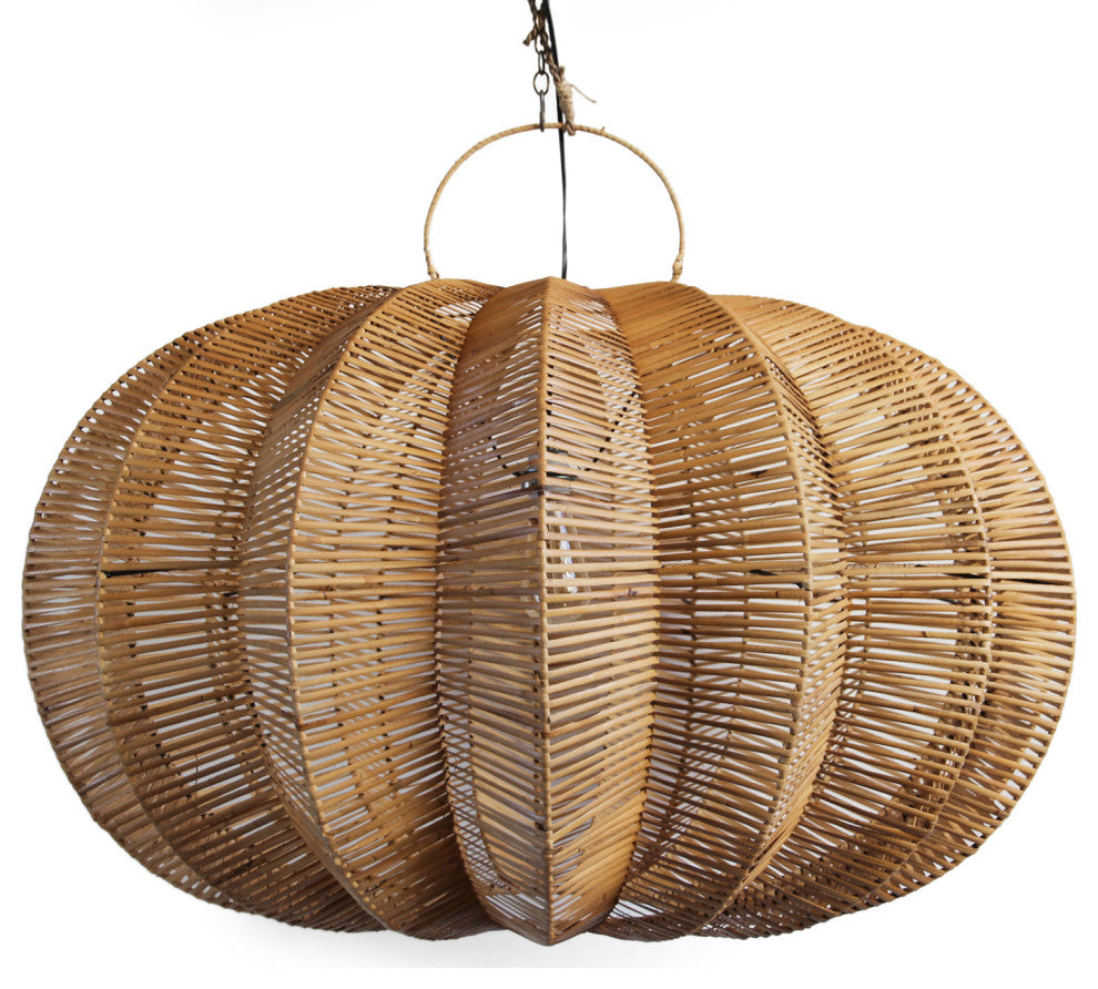 Split Stain Pumpkin Pendant Lantern, 40"