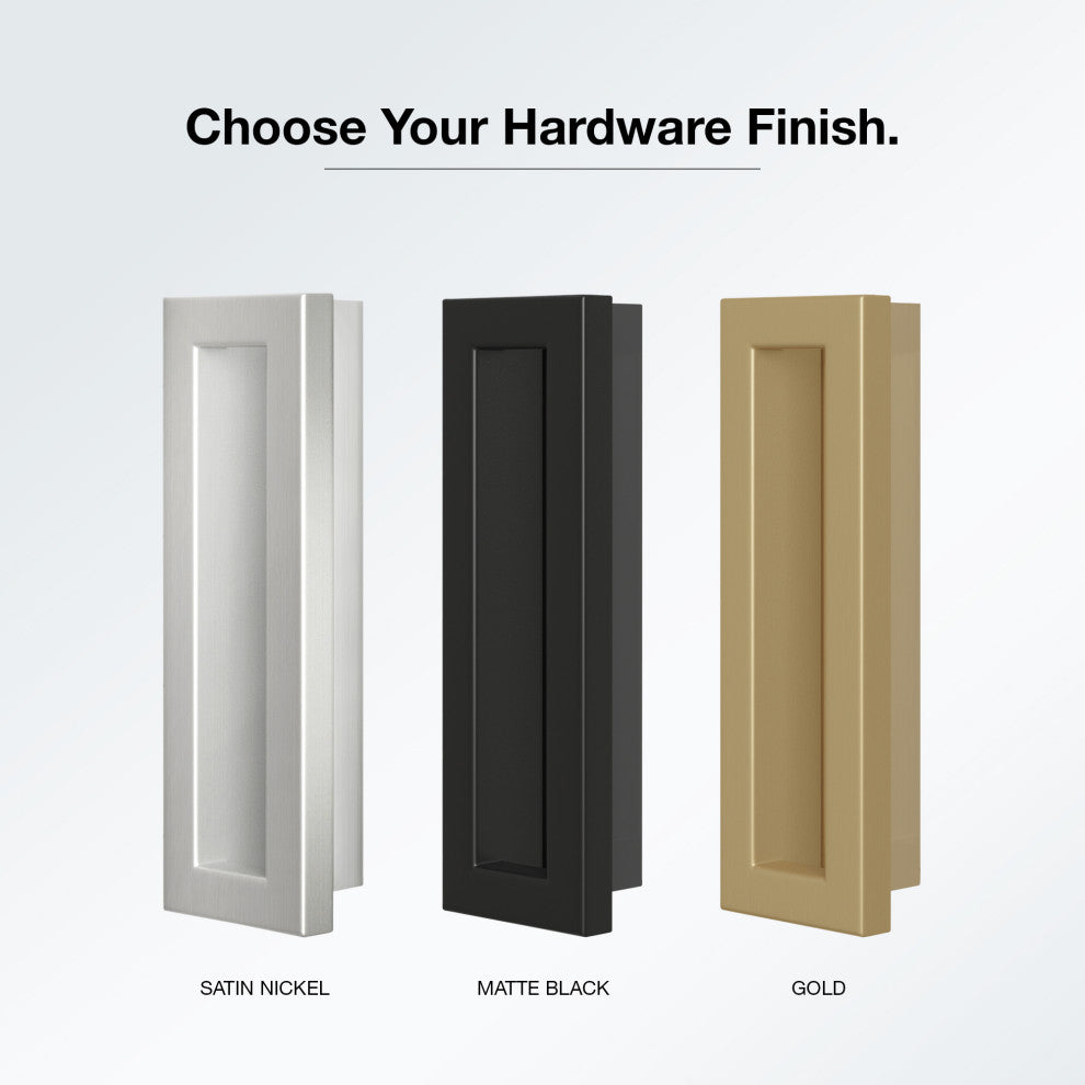 Stanford Sliding Fluted Alcove Shower Door, Black, Clear Glass, 60"