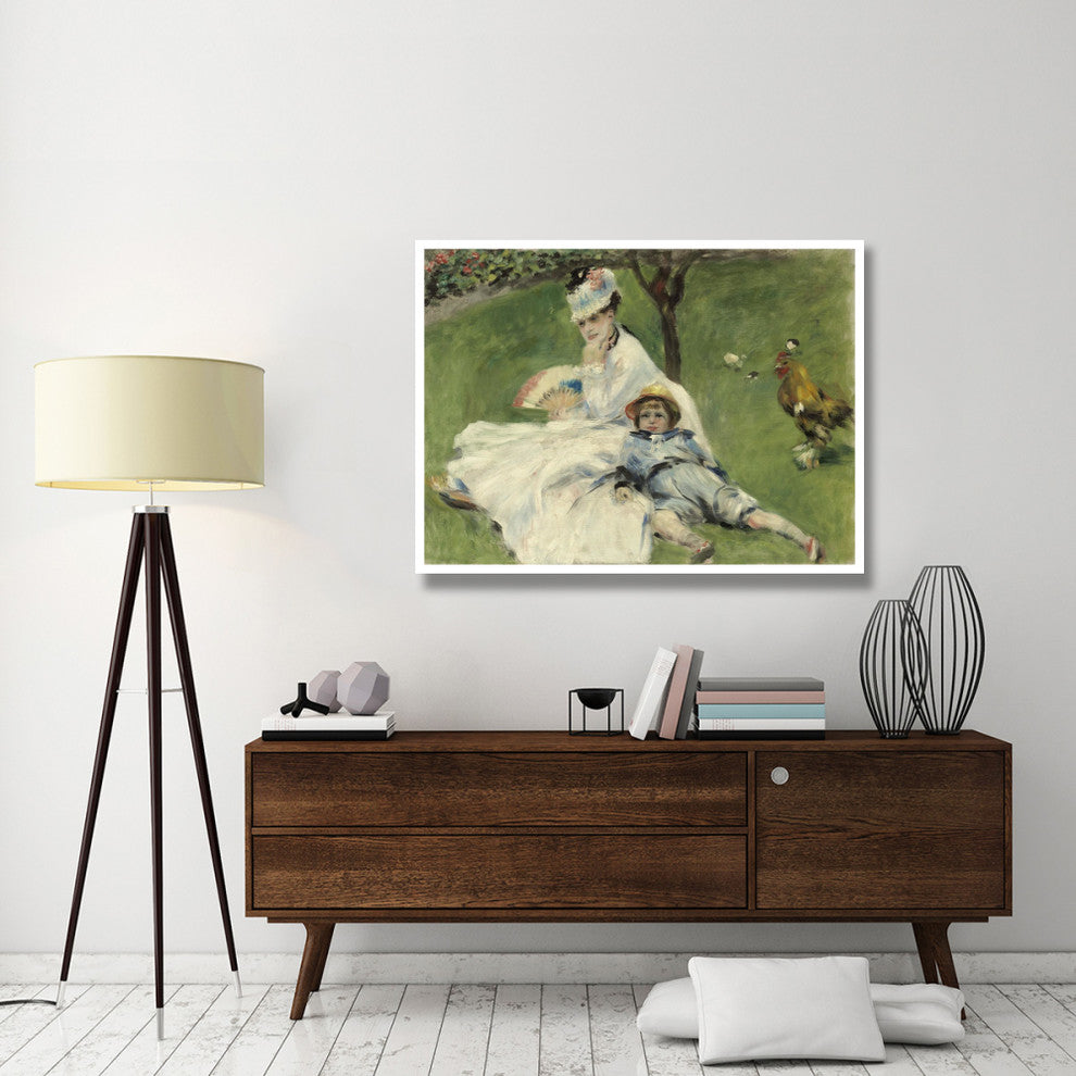 "Madame Monet and Her Son" Digital Paper Print by Pierre-Auguste Renoir, 50"x38"