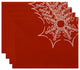 18"x14" Web Art, Holiday Print Placemat, Orange, Set of 4